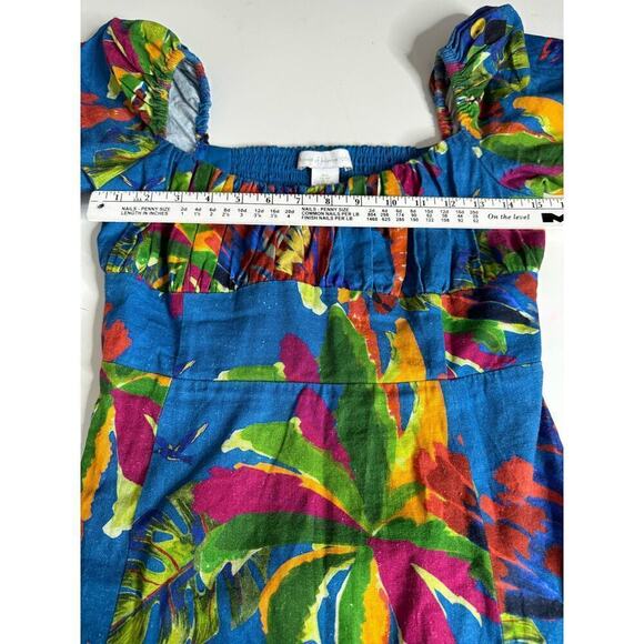 House‎ of Harlow Dress Tropical Milkmaid Summer Midi Maxi Blue Size S - Picture 10 of 12